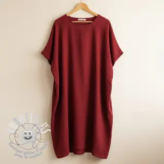 Tissu double gaze/mousseline bordeaux ORGANIC