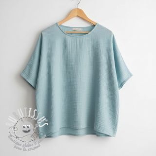 Tissu double gaze/mousseline teal ORGANIC