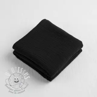 Tissu double gaze/mousseline black