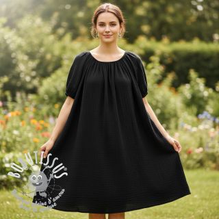 Tissu double gaze/mousseline black