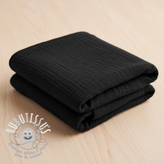 Tissu double gaze/mousseline black