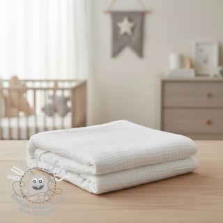 Tissu double gaze/mousseline white