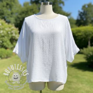 Tissu double gaze/mousseline white