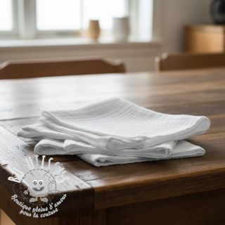 Tissu double gaze/mousseline white