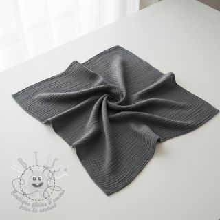 Tissu double gaze/mousseline dark grey