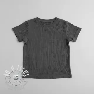 Tissu double gaze/mousseline dark grey