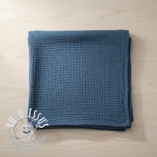 Tissu double gaze/mousseline indigo