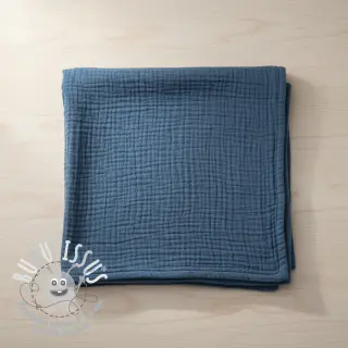 Tissu double gaze/mousseline indigo