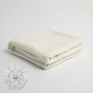 Tissu double gaze/mousseline ecru