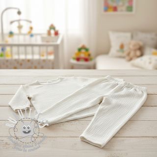 Tissu double gaze/mousseline ecru