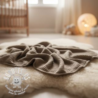 Tissu double gaze/mousseline sand