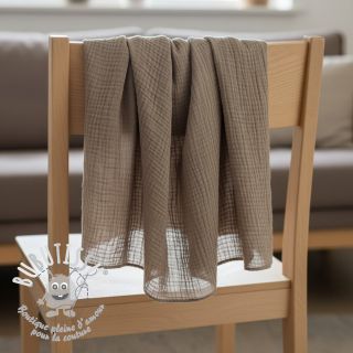 Tissu double gaze/mousseline sand