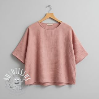 Tissu double gaze/mousseline soft rose