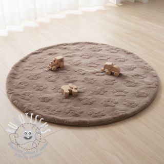 Fleece Paw prints taupe