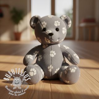 Polaire bien-etre Dog paw light grey