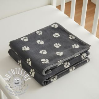 Polaire bien-etre Dog paw dark grey