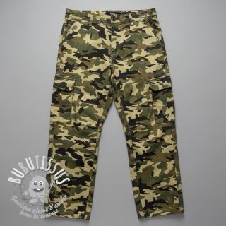 JEANS DENIM STRETCH Camouflage camo green