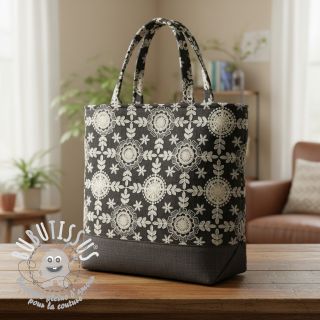 Tissu coton JEANS EMBROIDERY Niva design D