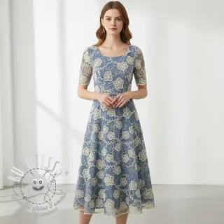 Tissu coton JEANS EMBROIDERY Flora design D