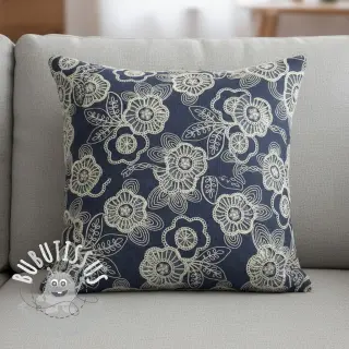 Tissu coton JEANS EMBROIDERY Niva design A