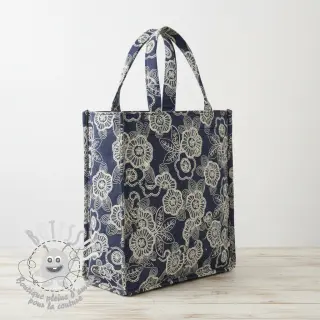 Tissu coton JEANS EMBROIDERY Niva design A