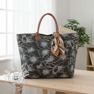 Tissu coton JEANS EMBROIDERY Lisa design C