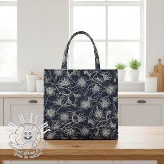 Tissu coton JEANS EMBROIDERY Lisa design A