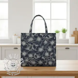Tissu coton JEANS EMBROIDERY Lisa design A