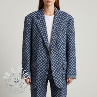 JEANS Check Jacquard DARK BLUE