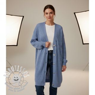 Tissu maille tricot jacquard Diamond baby blue