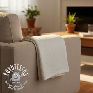 Tissu maille tricot jacquard Diamond off white