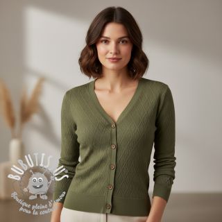 Tissu maille tricot jacquard Diamond army