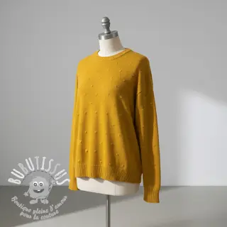 Tissu tricot BIG KNIT DOT ochre