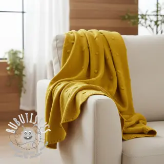 Tissu tricot BIG KNIT DOT ochre