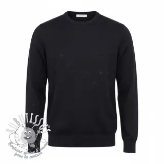 Tissu tricot BIG KNIT DOT black