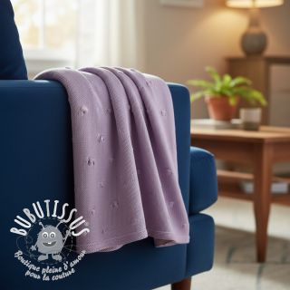 Tissu tricot BIG KNIT DOT violet