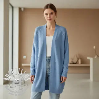 Tissu tricot BIG KNIT DOT blue