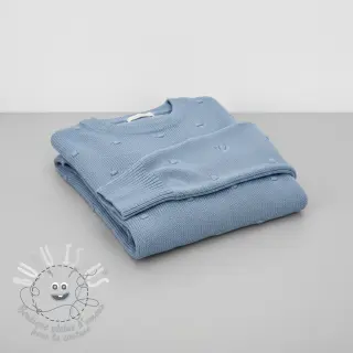 Tissu tricot BIG KNIT DOT blue