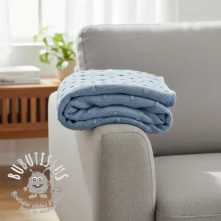 Tissu tricot BIG KNIT DOT blue
