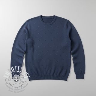 Tissu tricot BIG KNIT DOT navy
