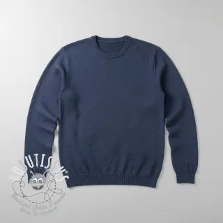 Tissu tricot BIG KNIT DOT navy