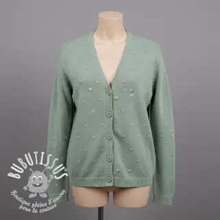 Tissu tricot BIG KNIT DOT old green