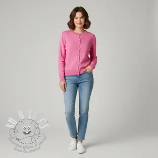 Tissu tricot BIG KNIT DOT pink