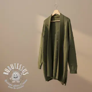 Tissu tricot BIG KNIT DOT camo green