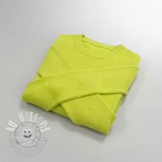 Tissu tricot BIG KNIT DOT bright green