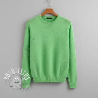 Tissu tricot BIG KNIT DOT grass green