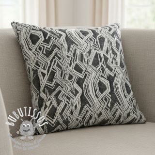 Tissu maille tricot jacquard Comfy Broken checks black