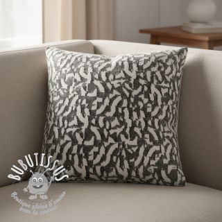 Tissu maille tricot jacquard Comfy Collage shapes grey