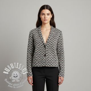 Tissu maille tricot jacquard Comfilia Arrows grey