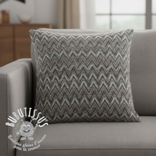 Tissu maille tricot jacquard Comfilia Zigzag wavy brown